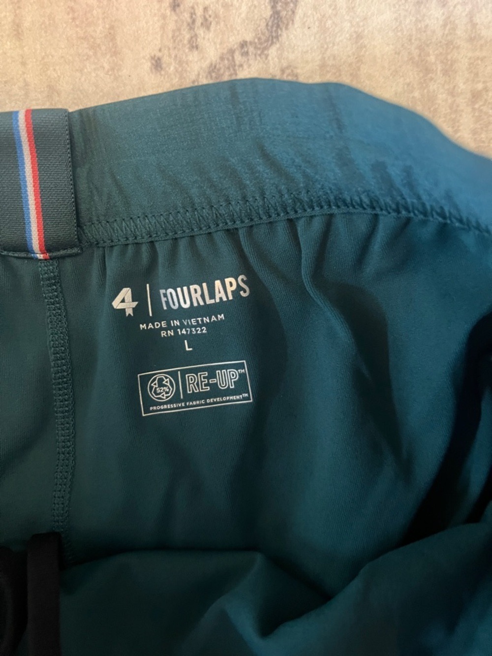 Fourlaps Women's Teal Athletic Shorts with Mint Side Panels - Picture 7 of 9